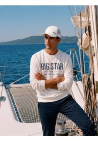 Big-Star - Bluza męska z logo BIG STAR biała Setor 100. Kolor: biały. Materiał: bawełna, jeans. Wzór: ze splotem, nadruk. Styl: klasyczny #6