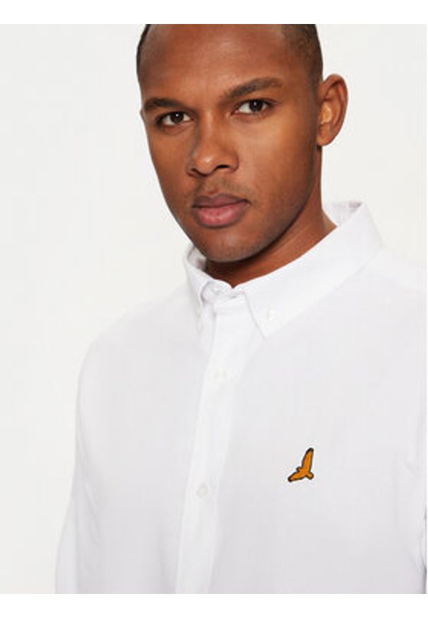 Brave Soul Koszula MSH-230CLAUDIANB Biały Slim Fit. Kolor: biały. Materiał: bawełna