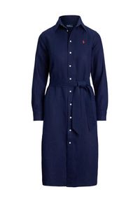 Polo Ralph Lauren Sukienka koszulowa 211943992005 Granatowy Regular Fit. Typ kołnierza: polo. Kolor: niebieski. Materiał: len. Typ sukienki: koszulowe #5