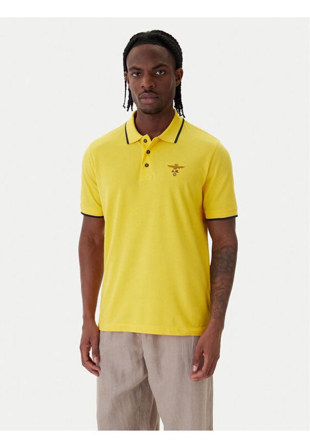 Aeronautica Militare Polo 261PO1308UP00082 Żółty Regular Fit. Typ kołnierza: polo. Kolor: żółty. Materiał: bawełna