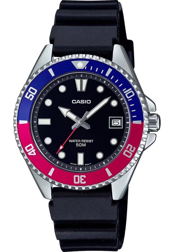 Zegarek Casio Zegarek marki Casio model MDV-10 kolor Czarny. Akcesoria męski. Sezon: Cały rok NoSize. Kolor: czarny