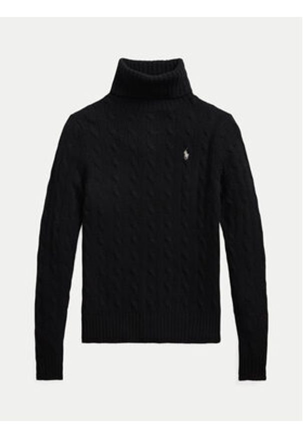 Polo Ralph Lauren Golf 211888686001 Czarny Regular Fit. Typ kołnierza: polo, golf. Kolor: czarny. Materiał: wełna