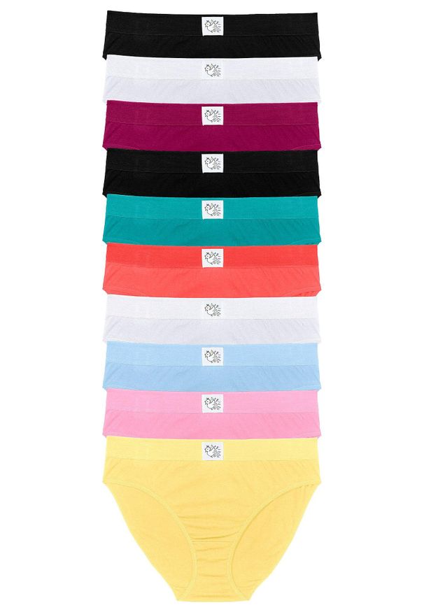 bonprix - Figi (10 par). Kolor: różowy. Wzór: aplikacja