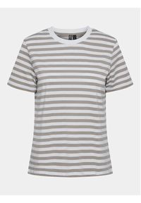 Pieces T-Shirt Ria 17146339 Beżowy Regular Fit. Kolor: beżowy. Materiał: bawełna #7