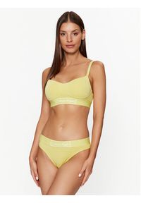 Calvin Klein Underwear Biustonosz top 000QF6770E Żółty. Kolor: żółty. Materiał: bawełna