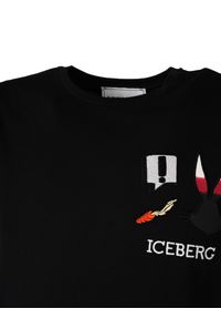 Iceberg T-Shirt "Bugs" | F0106301 | Mężczyzna | Czarny. Okazja: na co dzień. Kolor: czarny. Materiał: bawełna, elastan. Wzór: nadruk. Styl: klasyczny, casual, elegancki