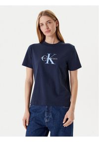 Calvin Klein Jeans T-Shirt Hero Classic LV047B865G Granatowy Regular Fit. Kolor: niebieski. Materiał: bawełna