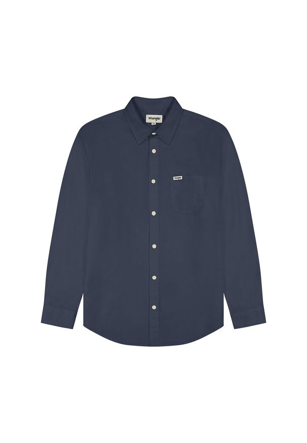 Wrangler - WRANGLER LS 1 PKT SHIRT MĘSKA KOSZULA BLACK IRIS 112352186 W5MY017996