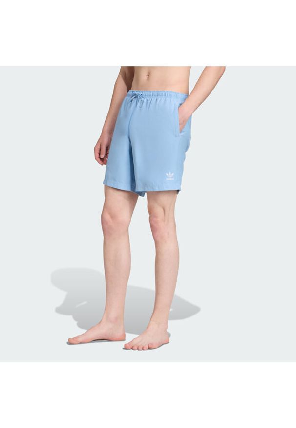 Adidas - adidas Szorty kąpielowe adicolor 3-Stripes JX5017 Błękitny Regular Fit. Kolor: niebieski. Materiał: syntetyk