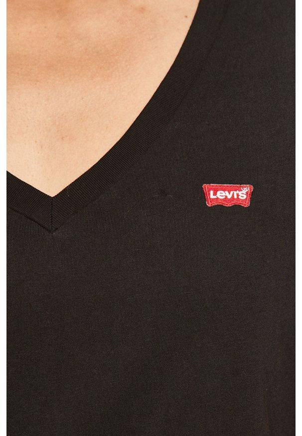 Levi's® - Levi's - T-shirt. Okazja: na co dzień, na spotkanie biznesowe. Kolor: czarny. Materiał: dzianina. Styl: biznesowy, casual