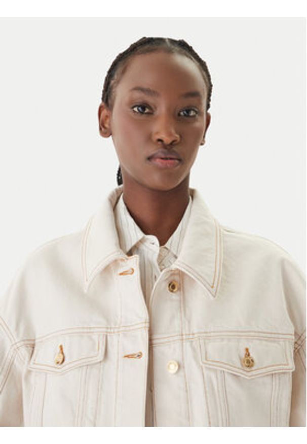 Hugo - HUGO Kurtka jeansowa Gisolia 50559618 Écru Relaxed Fit. Materiał: bawełna