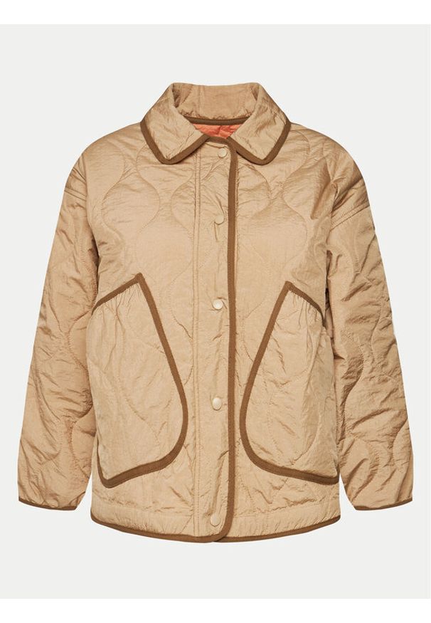 Deha Kurtka przejściowa D02592 Beżowy Comfort Fit. Kolor: beżowy. Materiał: syntetyk