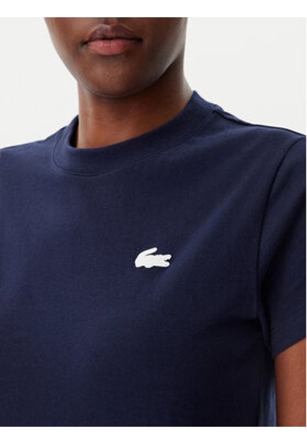 Lacoste T-Shirt TF9246 Granatowy Slim Fit. Kolor: niebieski. Materiał: bawełna