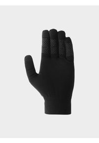 4f - Rękawiczki dzianinowe Touch Screen uniseks. Kolor: czarny. Materiał: dzianina. Sezon: zima #2
