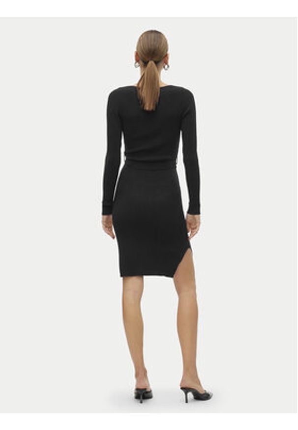 Vero Moda Sukienka dzianinowa Saba 10309320 Czarny Slim Fit. Kolor: czarny. Materiał: syntetyk