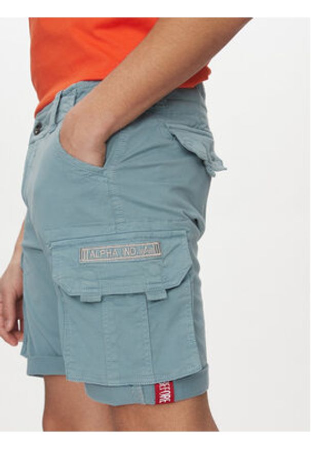Alpha Industries Szorty materiałowe Crew 176203 Niebieski Slim Fit. Kolor: niebieski. Materiał: bawełna