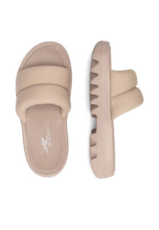 Reebok Klapki Cardi Slide HP2216 Beżowy. Kolor: beżowy. Materiał: skóra