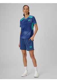 4f - 4F Spodenki piłkarskie szybkoschnące damskie - denim S. Kolor: niebieski. Materiał: denim. Sport: piłka nożna #1