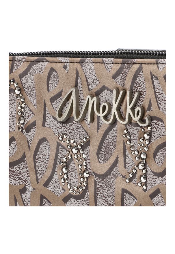 Brązowy Modny Portfel Damski Anekke Core. Kolor: brązowy. Wzór: aplikacja
