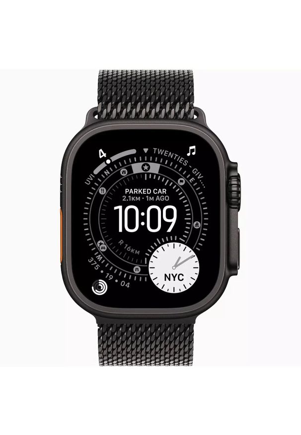 APPLE - Apple Watch Ultra 3 GPS + Cellular 49mm Black Titanium Case with Black Titanium Milanese Loop - Large