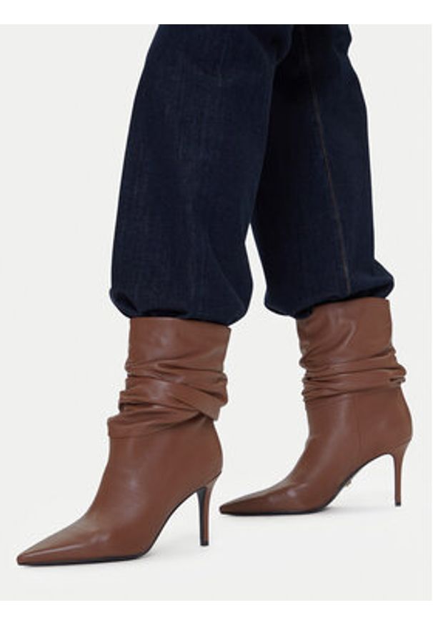 Gino Rossi Botki EO-LUNA-LT681 Brązowy. Kolor: brązowy. Materiał: skóra