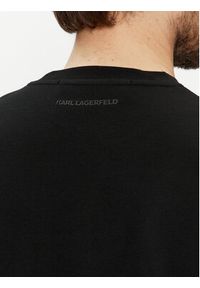 Karl Lagerfeld - KARL LAGERFELD T-Shirt 755080 542221 Czarny Regular Fit. Typ kołnierza: dekolt w karo. Kolor: czarny. Materiał: bawełna #2