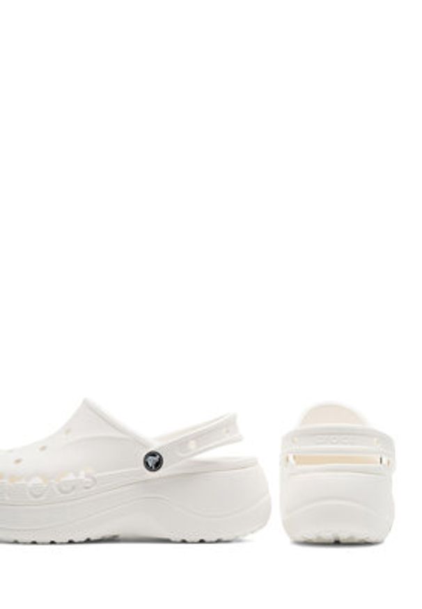 Crocs Klapki BAYA PLATFORM CLOG 208186-100 Écru. Materiał: syntetyk, materiał. Obcas: na platformie