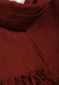 Born2be - Bordowy Klasyczny Szalik Zdobiony Frędzlami Vetilana. Okazja: do pracy. Kolor: czerwony. Materiał: jeans. Wzór: aplikacja. Styl: klasyczny #2