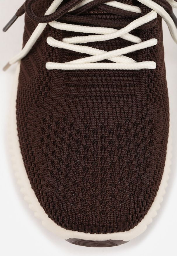 Born2be - Brązowe Sneakersy z Podwójnym Sznurowaniem Fontarin. Okazja: na co dzień. Kolor: brązowy. Materiał: jeans