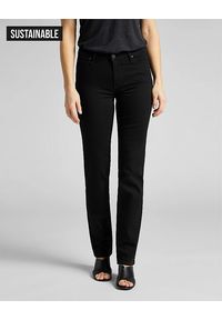 Lee - LEE MARION STRAIGHT DAMSKIE SPODNIE JEANSOWE BLACK RINSE L301FS47