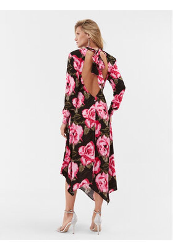 ROTATE Sukienka koktajlowa Jacquard Midi 1112502840 Kolorowy Regular Fit. Materiał: wiskoza. Wzór: kolorowy. Styl: wizytowy. Długość: midi