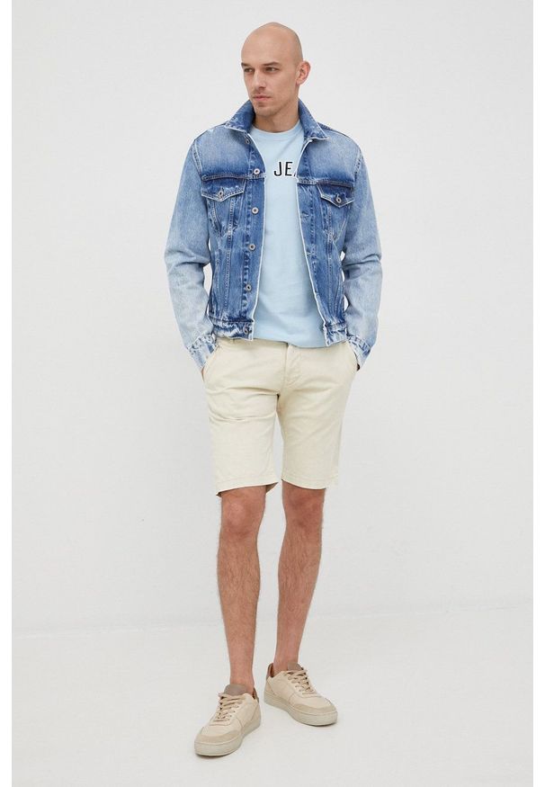 Pepe Jeans szorty BLACKBURN SHORT męskie kolor beżowy. Kolor: beżowy. Materiał: tkanina. Wzór: gładki