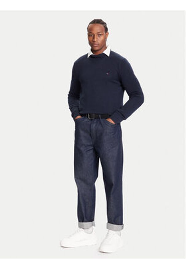Tommy Jeans Golf DM0DM22096 Granatowy Regular Fit. Typ kołnierza: golf. Kolor: niebieski. Materiał: bawełna