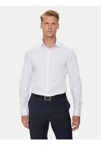 Calvin Klein Koszula K10K113536 Biały Slim Fit. Kolor: biały. Materiał: bawełna #1