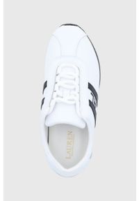 Lauren Ralph Lauren buty skórzane CAYDEN kolor biały. Nosek buta: okrągły. Zapięcie: sznurówki. Kolor: biały. Materiał: skóra