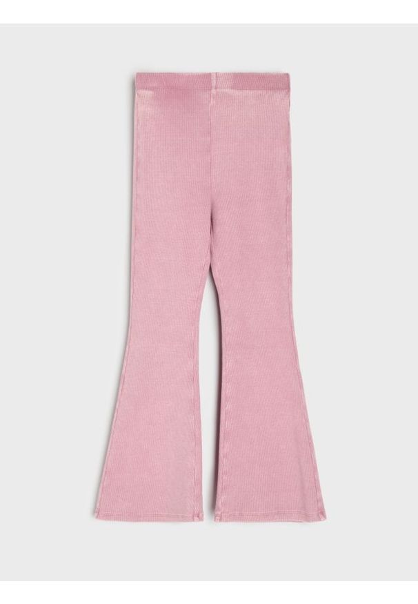 Sinsay - Legginsy flare z efektem sprania - różowy. Kolor: różowy