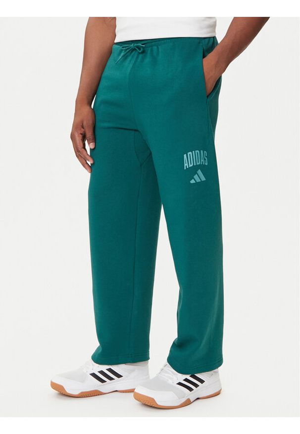 Adidas - adidas Spodnie dresowe Collegiate JM9178 Zielony Regular Fit. Kolor: zielony. Materiał: bawełna