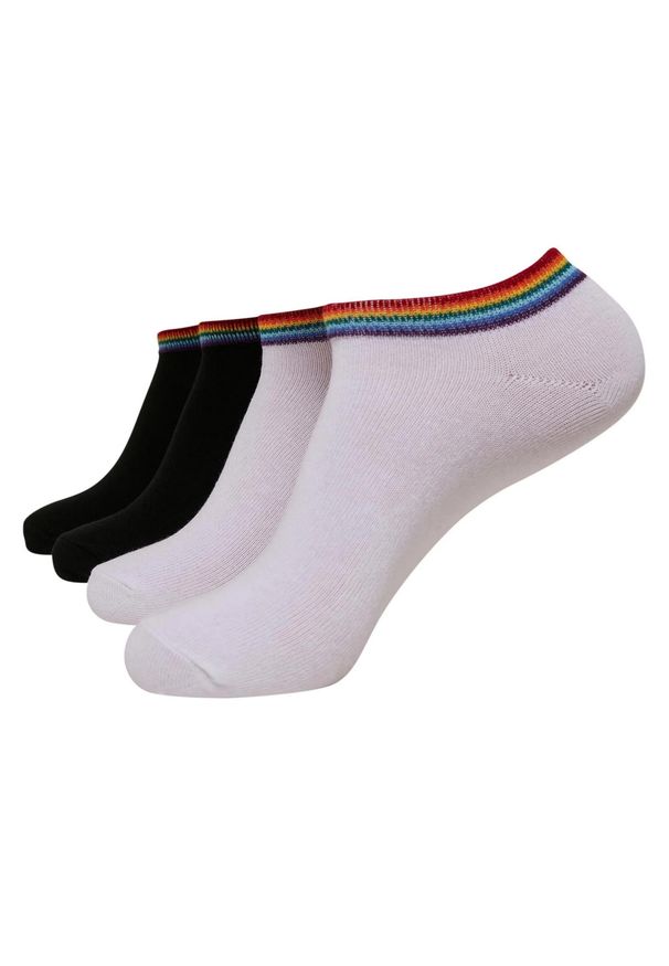Urban Classics - Męskie Skarpetki No Show Rainbow Liner (zestaw 4 Sztuk). Kolor: biały, wielokolorowy, czarny