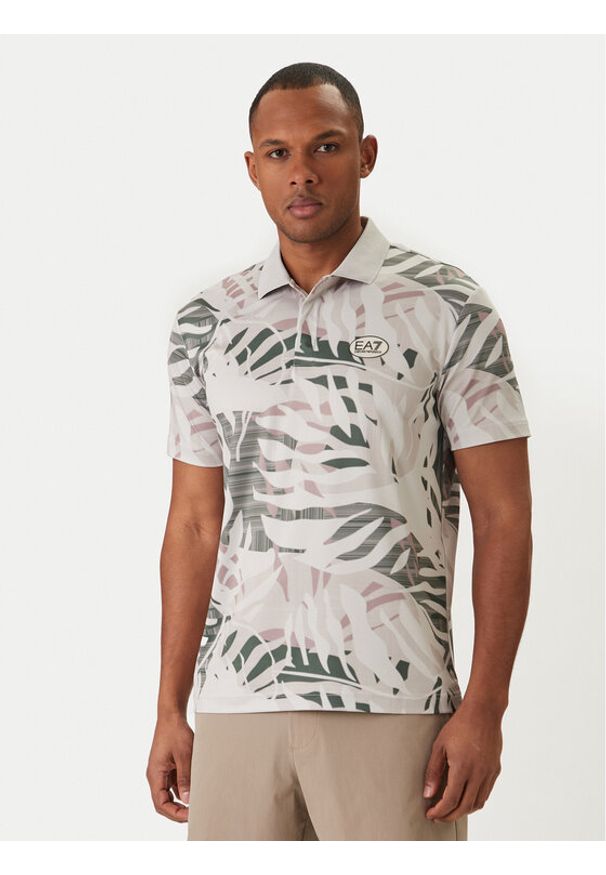 EA7 Emporio Armani Polo 7M001286 AF22175 F8040 Écru Regular Fit. Typ kołnierza: polo. Materiał: syntetyk