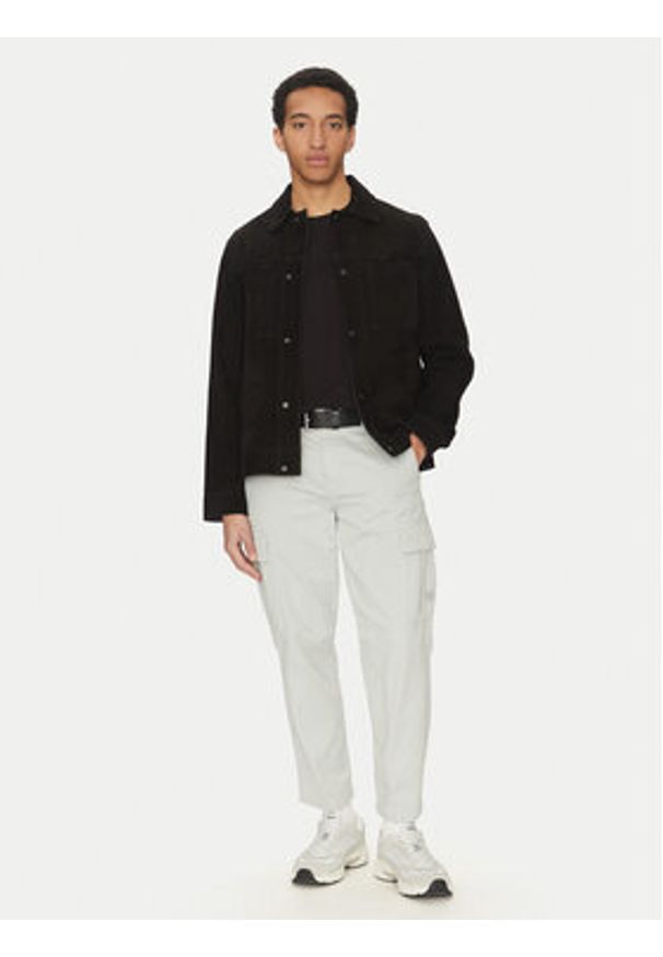BOSS Kurtka skórzana Jomare 50537118 Czarny Regular Fit. Kolor: czarny. Materiał: skóra