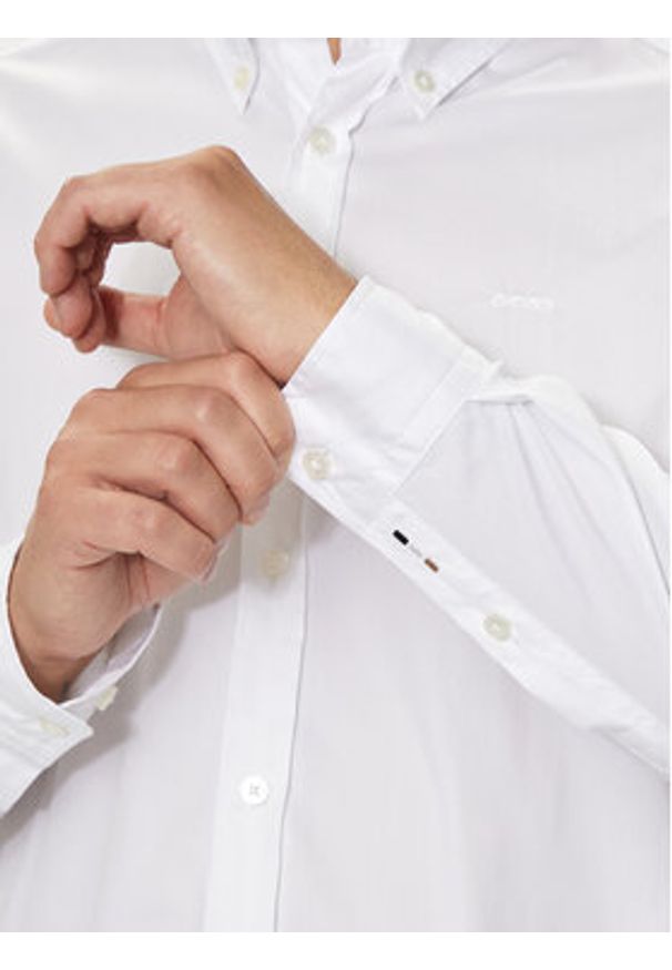BOSS - Boss Koszula Roan 50520291 Biały Slim Fit. Kolor: biały. Materiał: bawełna