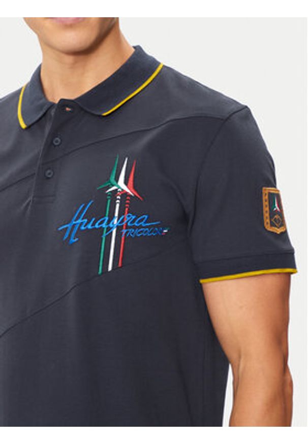 Aeronautica Militare Polo 241PO1703P316 Granatowy Regular Fit. Typ kołnierza: polo. Kolor: niebieski. Materiał: bawełna