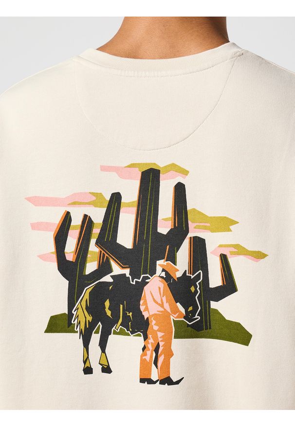 Wrangler - MESKA BLUZA WRANGLER CREWNECK SWEATSHIRT VINTAGE WHITE 112357321. Styl: vintage