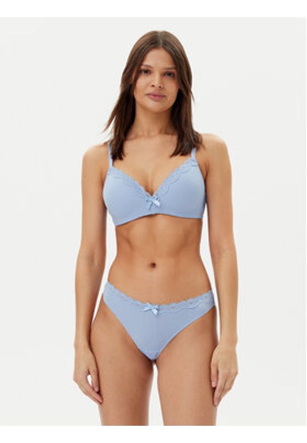 Hunkemöller Stringi Lola 300923 Błękitny. Kolor: niebieski. Materiał: syntetyk