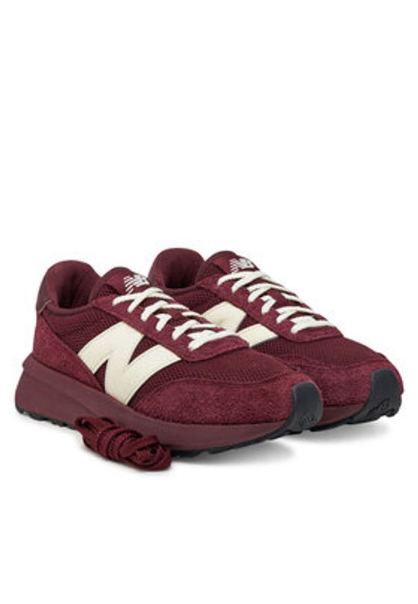 New Balance Sneakersy U370PA Bordowy. Kolor: czerwony. Materiał: zamsz, skóra