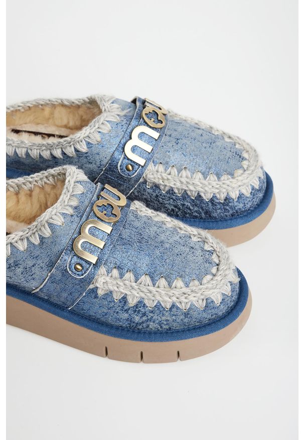 Mou - Klapki damskie skórzane mule MOU. Materiał: skóra