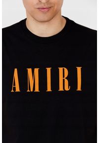 Amiri - AMIRI T-shirt męski czarny z pomarańczowym logo. Kolor: czarny #6