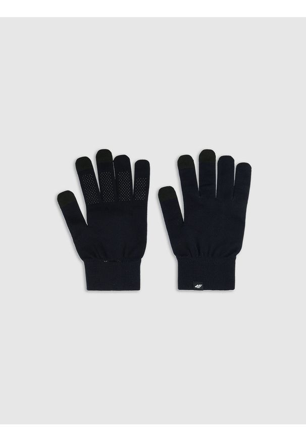 4f - 4F Rękawiczki dzianinowe Touch Screen uniseks - czarne L/XL. Kolor: czarny. Materiał: dzianina