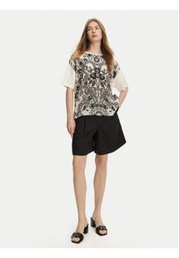Weekend Max Mara T-Shirt Pampas 2515941082 Beżowy Relaxed Fit. Kolor: beżowy. Materiał: bawełna