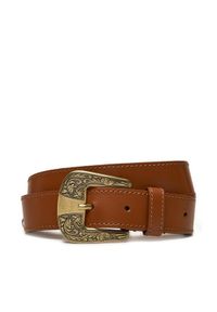 Wrangler Pasek Damski Big Buckle 112358074 Brązowy. Kolor: brązowy. Materiał: skóra #1